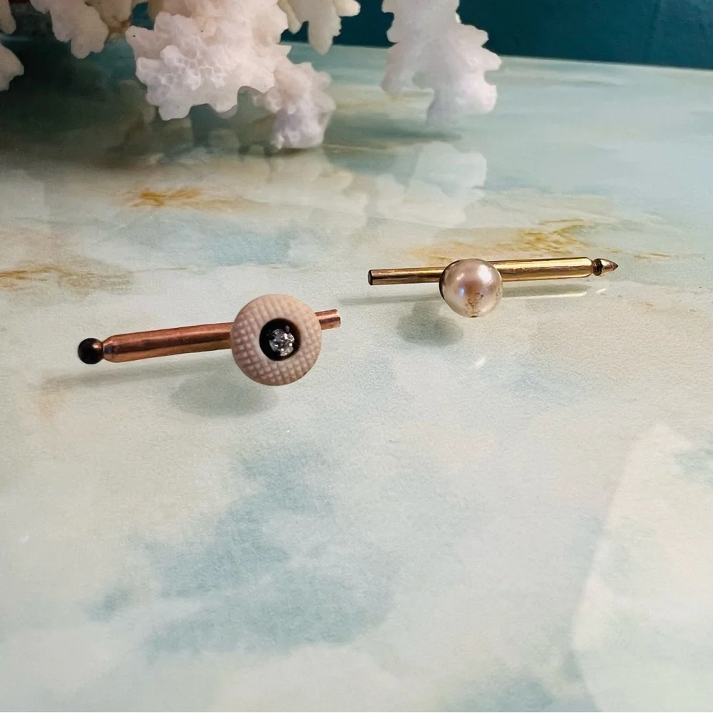 Lot of 2 Antique Shirt Studs